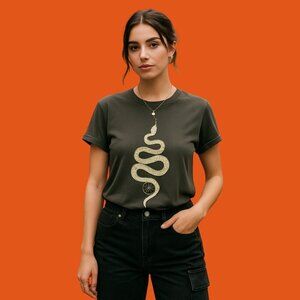H&M Divided Black Snake Graphic Tee – Size L